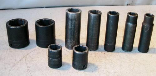 Lot 9 snap-on large deep impact sockets imm320 sim220 ½" drive sae metric