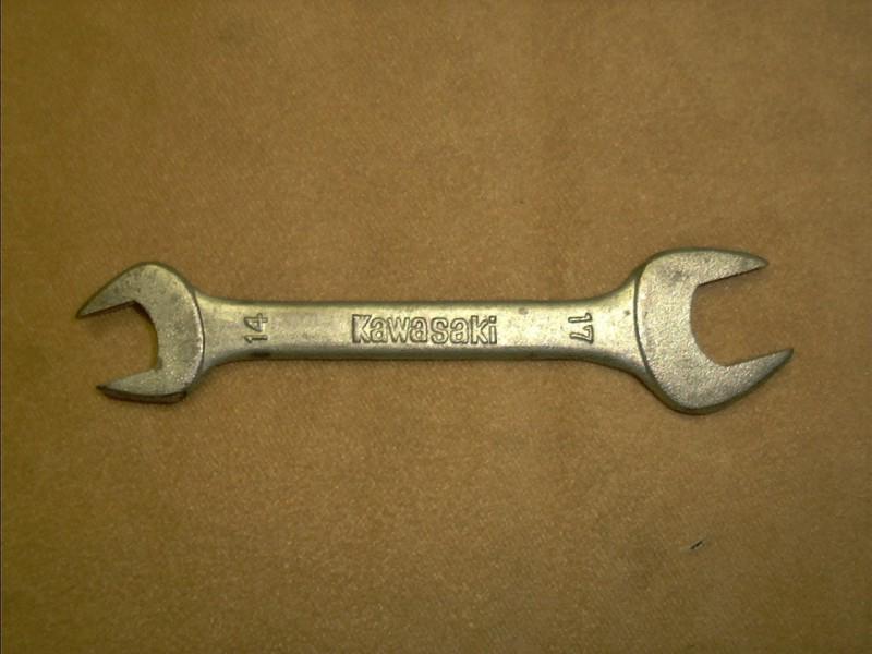 Original vintage kawasaki motorcycle tool kit wrench, 14mm and 17mm