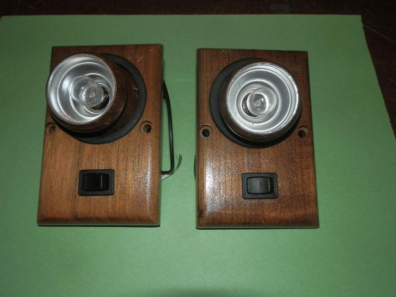 *12 volt set of two interior swivel lights color: walnut ( new )