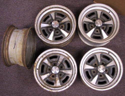 Set 5 vintage ralley ii rims 14x7 pontiac lemans gto mopar