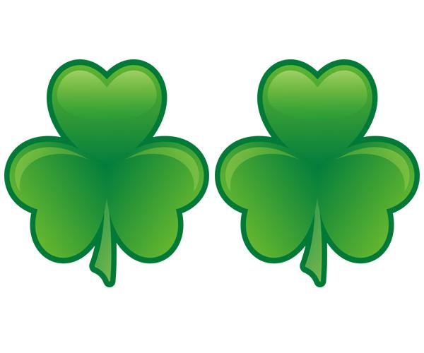 Lucky irish shamrock decal set 4"x3.6" ireland green clover vinyl sticker zu1