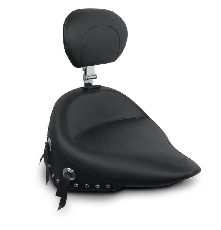 Mustang wide touring studded solo seat backrest for 2000-2006 harley softail
