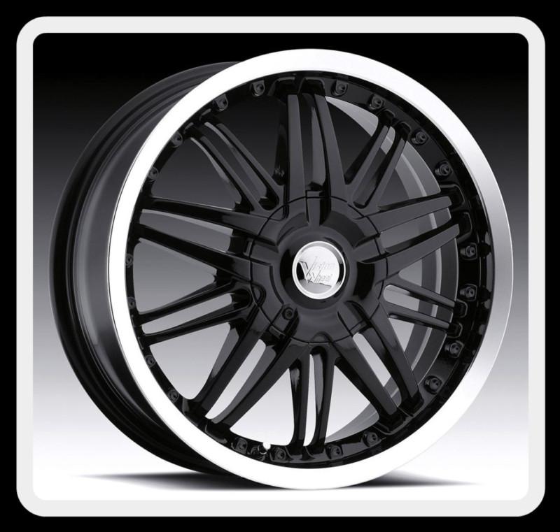 17" vision 381 5x4.5 integra caliber mustang fusion black wheels rims free lugs