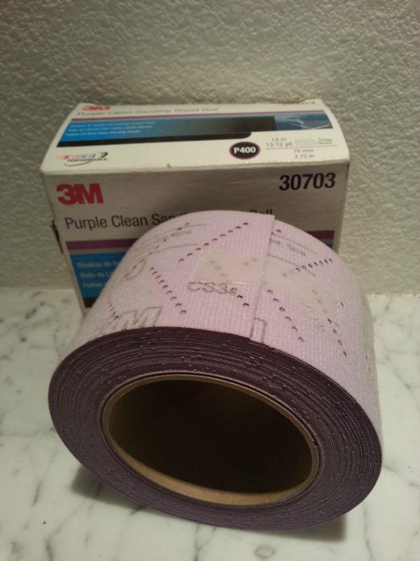 3M PURPLE CLEAN SANDING SHEET ROLL 400 GRIT FILE SAND PAPE #30703 HOOKIT P400, US $9.99, image 3