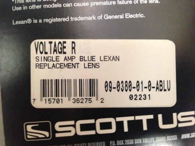 Scott USA Voltage R Single Amp Blue Lexan Replacement Lens, US $3.99, image 3