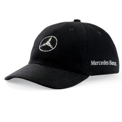 Mercedes-benz women's crystal logo cap black 