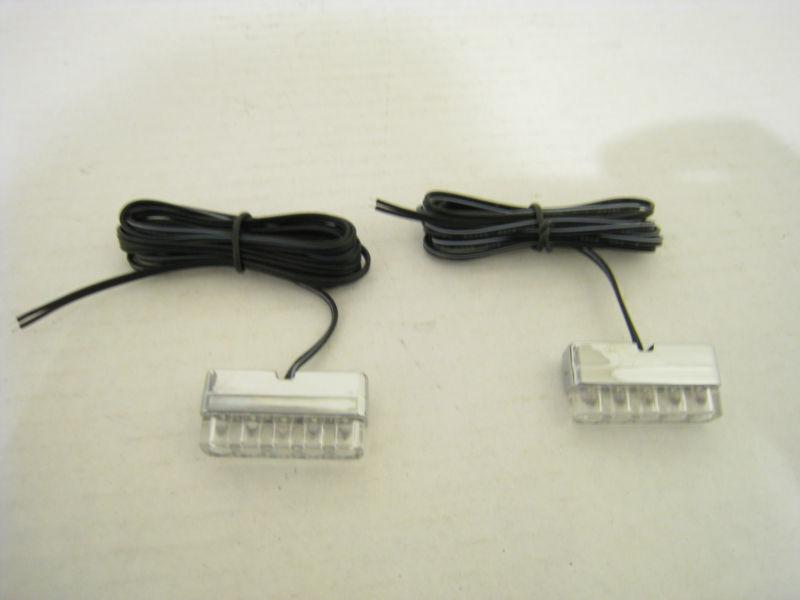 2 chrome motorcycle led turn signals blinker flasher side marker peg indicator j