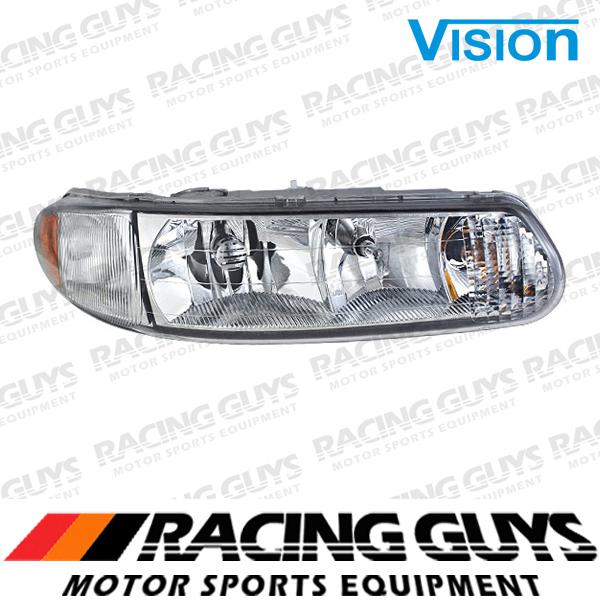 Rt rh passenger head light clear lense 97-04 buick century custom limited corner