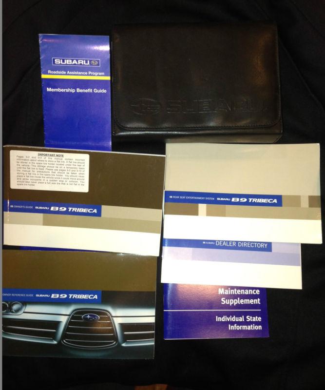 2006 subaru tribeca owners manual set with rear entertainment book and case
