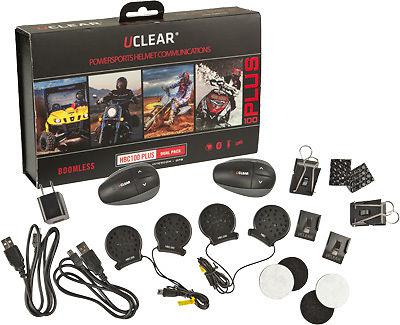 Uclear hbc100 plus bluetooth helmet communicators 2/pk hbc100dpl