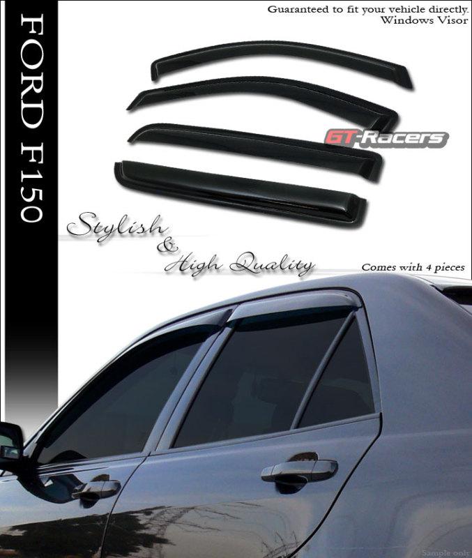 Sun/rain/wind guards shade deflectors window visor 4pc 2004-2013 f150 super cab