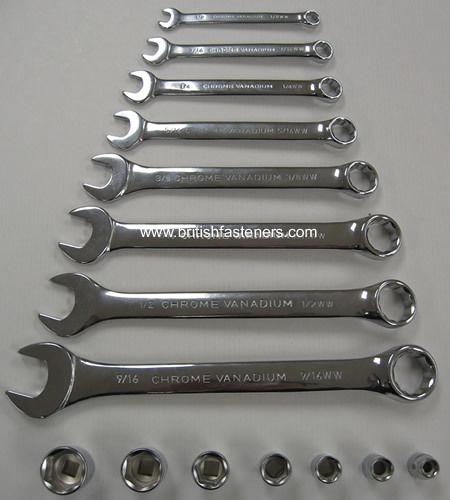 Koken whitworth socket bsw british standard rolson wrench set english wrench
