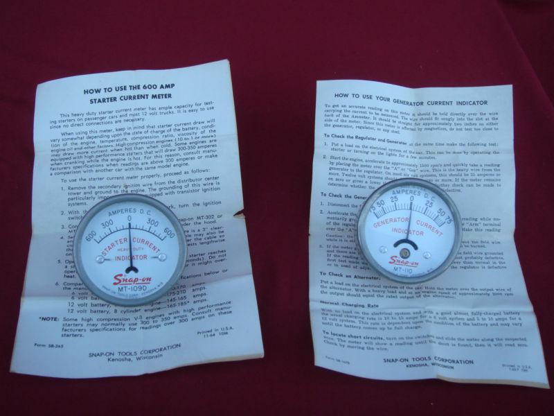 Vintage Snap On Starter and Generator Current Indicators MT-109D MT110, US $9.50, image 4