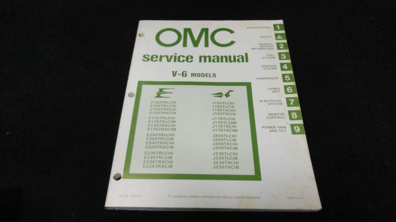 #392076 1980  omc v-6 hp models models service manual outboard motor engine 
