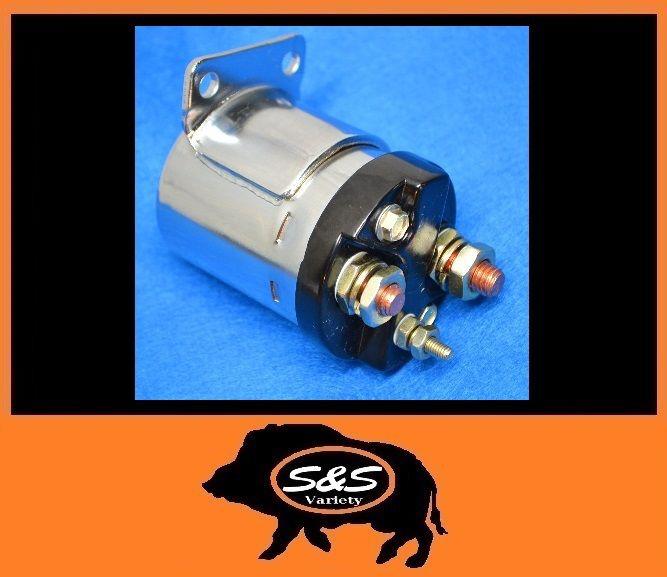 Chrome starter solenoid harley 71743-77a touring softail sportster 65-88