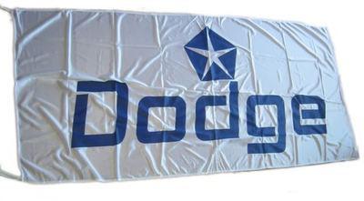 Dodge white flag banner sign 5x3 feet new!