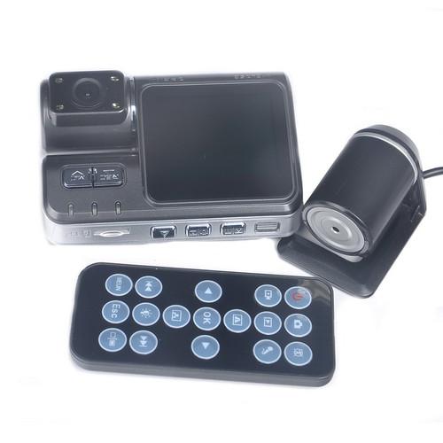 Hd dv dual camera lens car vehicle dvr cam dash video recorder + reversing lens