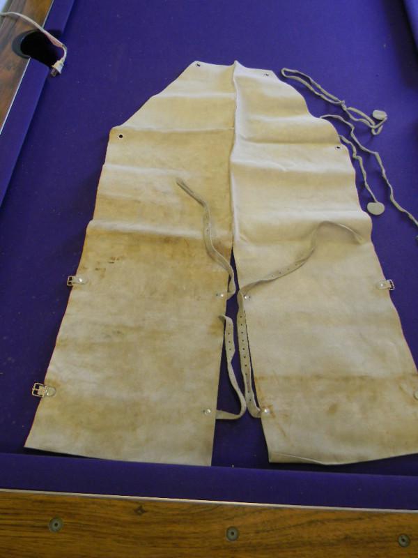 Leather split leg apron