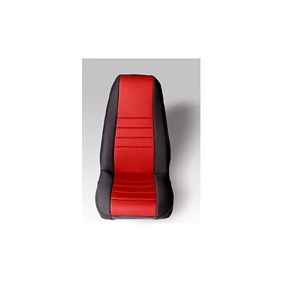 Rugged ridge seat covers custom-fit highback neoprene black/red jeep pair