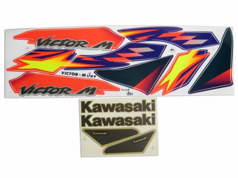 Kawasaki victor-m 150 2006 body plastic sticker set  " green "