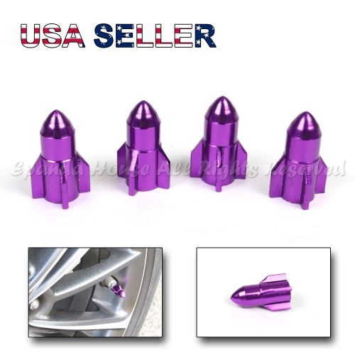 Purchase 26MM ROCKET! 4X USA ANODIZED PURPLE ALUMINUM METAL TIRE VALVE