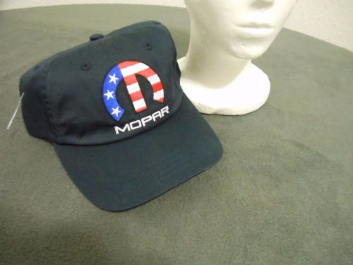 New - mopar "stars &amp; stripes" 100% cotton navy baseball cap - one size fits all