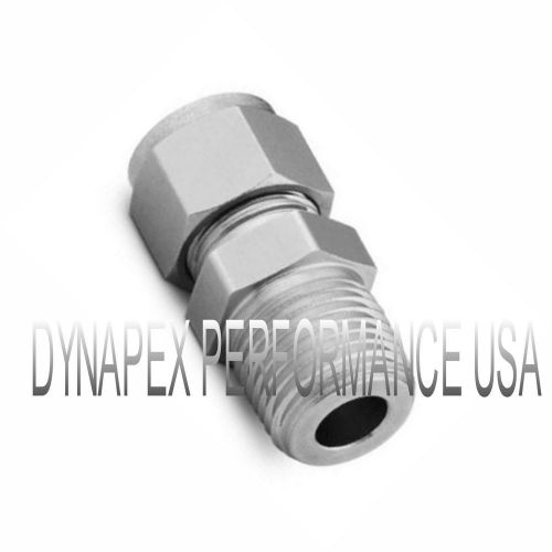Compression 3/8" tube od x 3/8" npt male pipe stainless steel fitting lok-3h