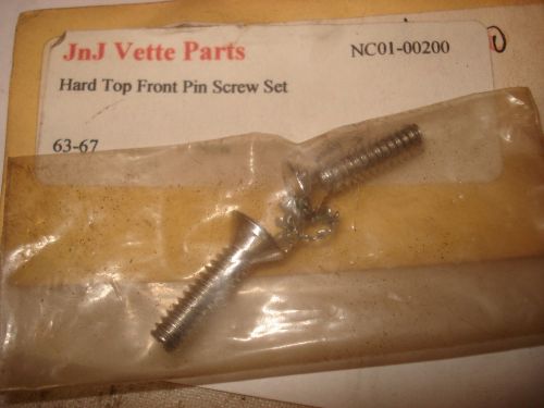 Hard top header guide pin screw set w/washers, new.  63-68 corvette