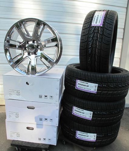 22" cadillac escalade factory style chrome 4 wheels rims 305-40-22 tires 4738
