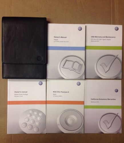2012 volkswagen passat owner's manual with case