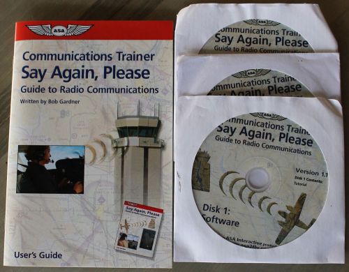Communications vfr radio trainer "say again please" software + audio cd's by asa