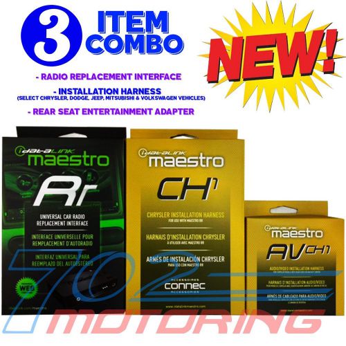 New idatalink maestro ads-mrr + ads-hrn-rr-ch1 adapter / chrysler harness dodge