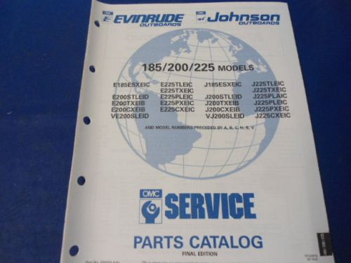 1991 omc evinrude/johnson parts catalog, 185/200/225 models