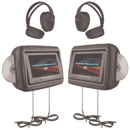 Purchase POWER ACOUSTIK HDVD9BK 8.8" Preloaded Universal Headrest Monitors with Twin in