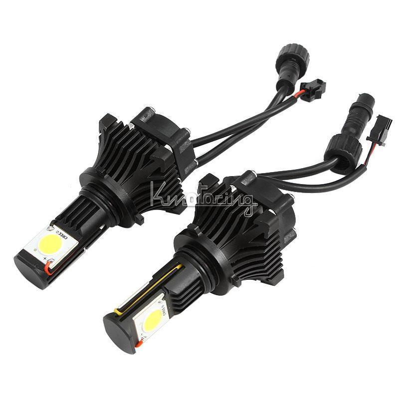 2x car 9006 cree 50w led headlight lamp with micro-fans drivers 360°1800lm new