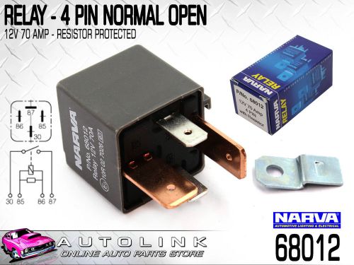 Narva relay normally open 4 pin 12volt 70amp resistor protected ( 68012 )