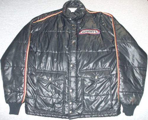 Vintage 1970's wynn's official racing adult large black jacket drag track race