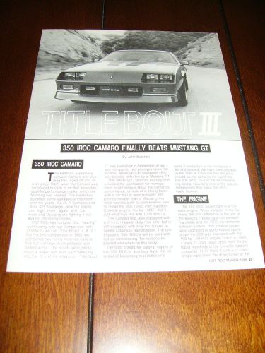 1986 camaro iroc  z28 vs. mustang gt **original article