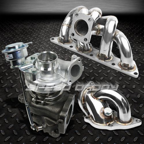 Purchase TD05 TURBO CHARGER+MANIFOLD+OUTLET DOWNPIPE ELBOW EXHAUST KIT 9099 ECLIPSE 4G63 in