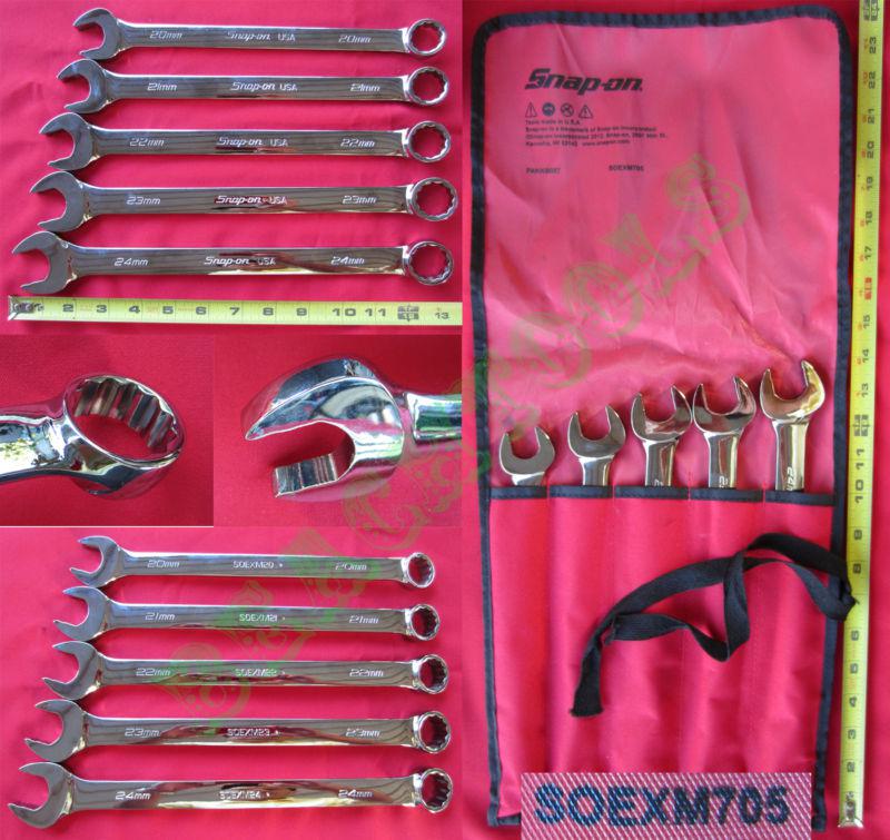 New snap on 12 pts metric combination flank drive plus wrench 5 pcs set soexm705