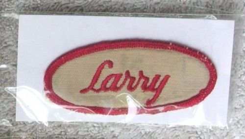 Vintage oval name patch ~ larry ~ mechanics garage ~ used ~ approx 3&#034;