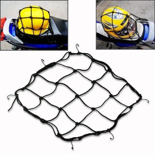 (ca) motorcycle 6 hooks fuel tank luggage net mesh web bungee black bolsa bag