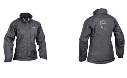 Aston martin womens ladies waterproof jacket - centenary logo - black