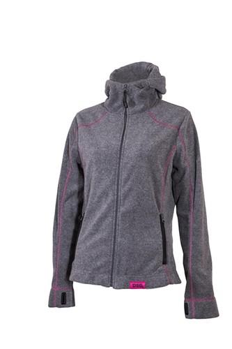 Divas snow gear ladies hooded fleece sweatshirt - grey/pink (4xl / 4x-large)