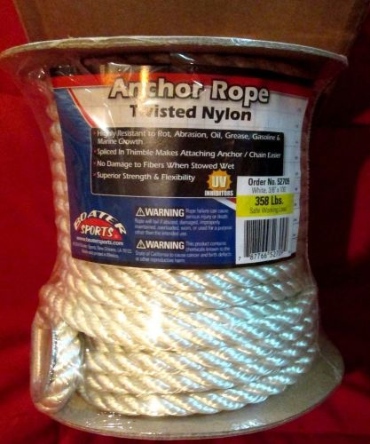 3/8"x100' twisted nylon anchor line