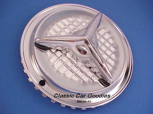 Hub caps (4) classic "fiesta" chrome 13" hot rod rat