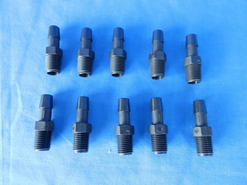 10 black nylon connectors 1/4 npt x 3/8 hb hydrogen generator hho gas dry cell