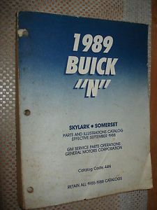 1989 buick skylark somerset parts catalog original numbers book manual oem