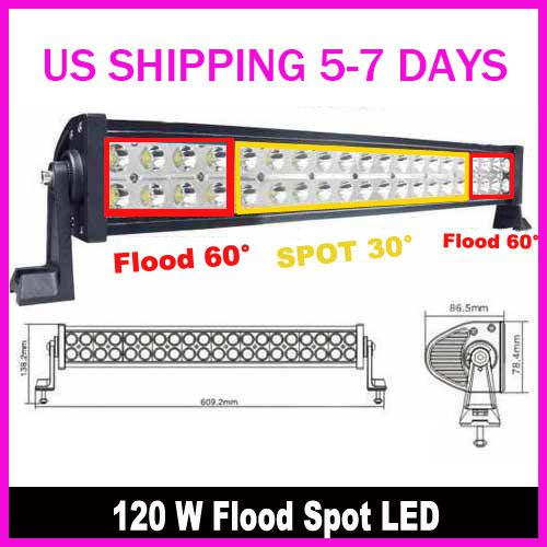 120w led light bar alloy spot flood combo work diving hid offroad 4wd boat /240w