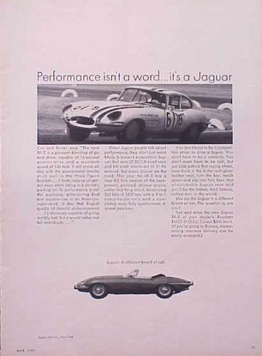 1965 jaguar xk-e original vintage ad 5+= free ship  cmy store 4more great ads